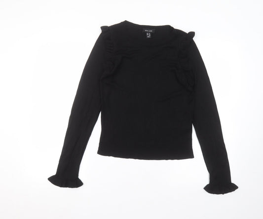 New Look Womens Black  Viscose Basic T-Shirt Size 10 Round Neck