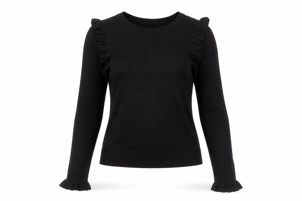 New Look Womens Black  Viscose Basic T-Shirt Size 10 Round Neck