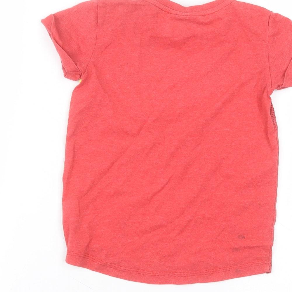 NEXT Boys Red  Cotton Basic T-Shirt Size 4 Years Round Neck