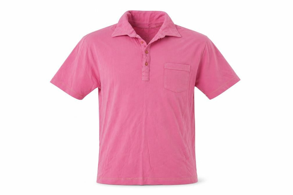 Authentic Mens Pink  Cotton  Polo Size L Collared