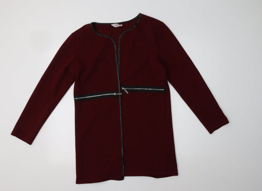 Blue Inc Womens Red   Overcoat Blazer Size 12