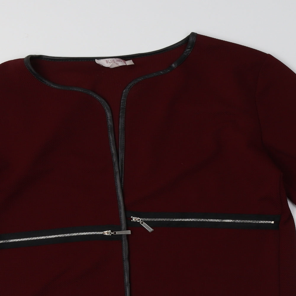 Blue Inc Womens Red   Overcoat Blazer Size 12