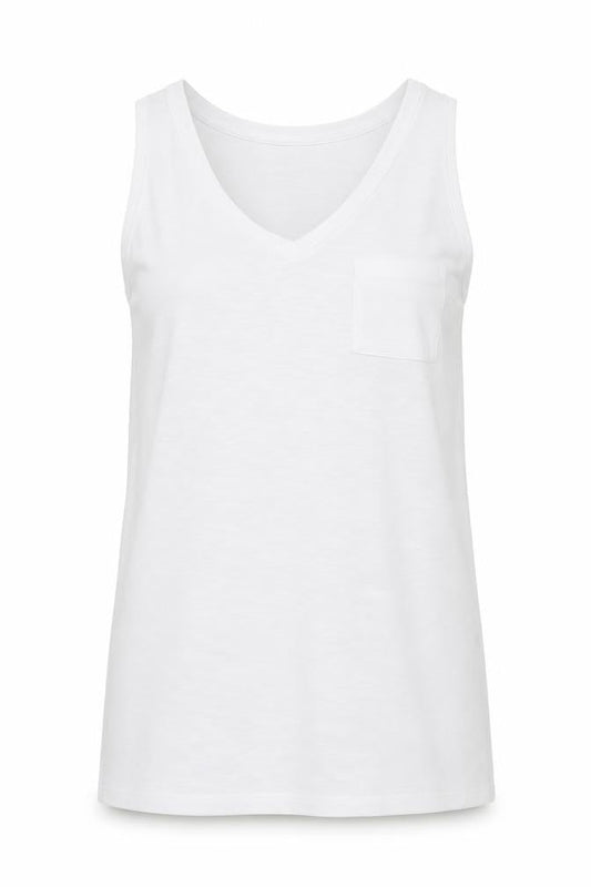 Papaya Womens White  Polyester Tunic Tank Size M V-Neck - Short Side Hemline vents