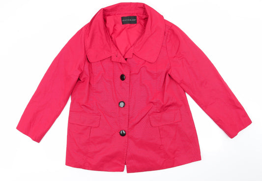 Centigrade Womens Red   Overcoat Coat Size L   - Subtle sheen Large Collar