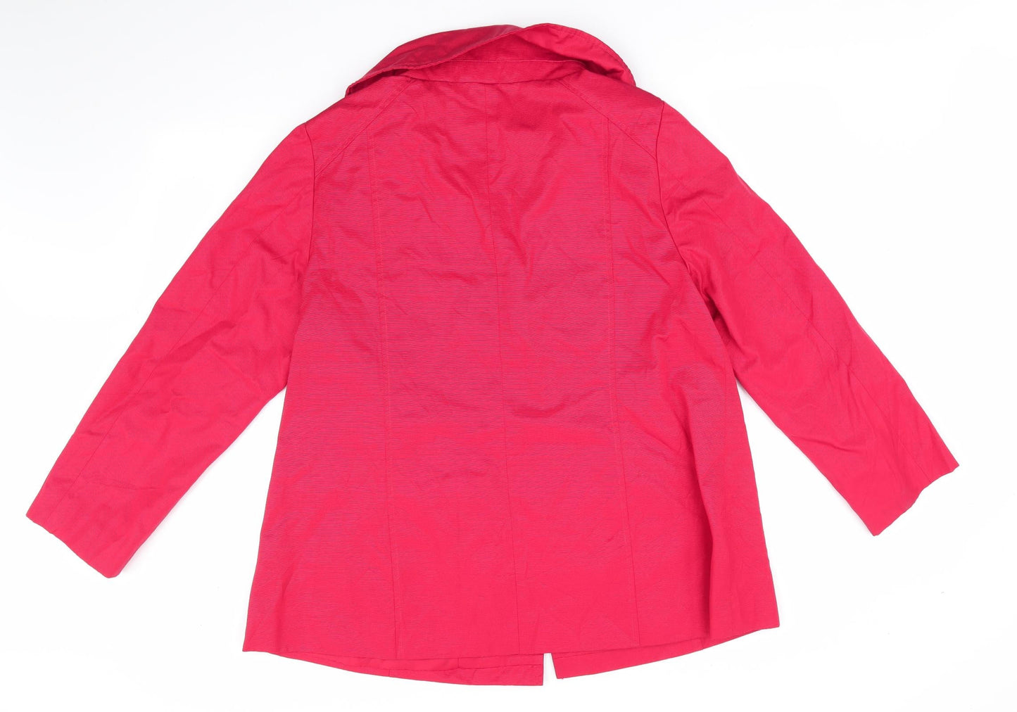 Centigrade Womens Red   Overcoat Coat Size L   - Subtle sheen Large Collar