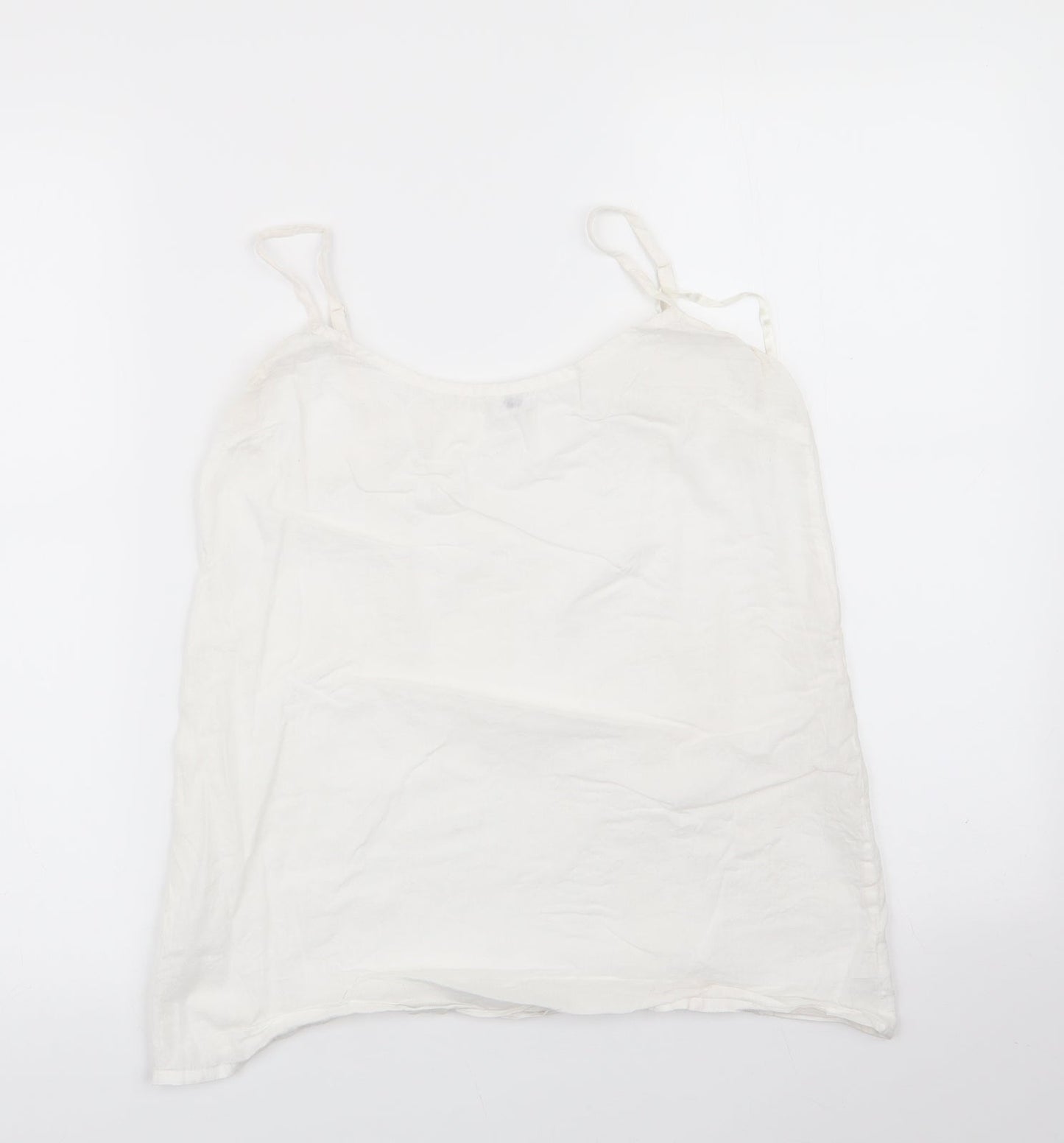 Preworn Womens Ivory   Camisole Blouse Size 10 Round Neck