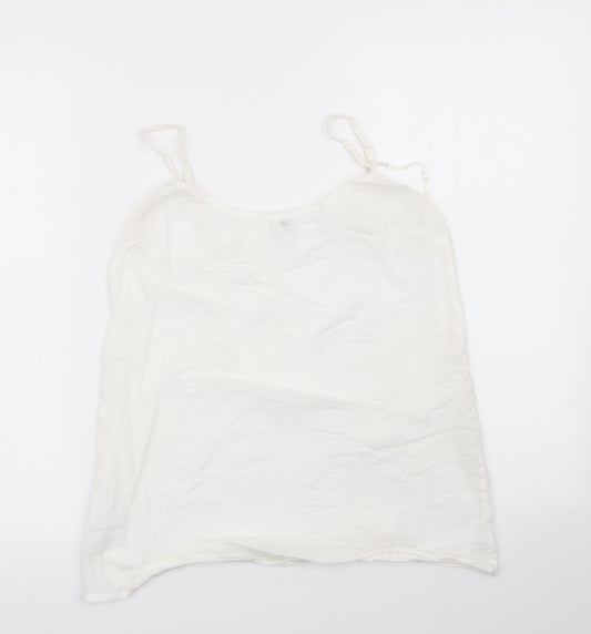 Preworn Womens Ivory   Camisole Blouse Size 10 Round Neck
