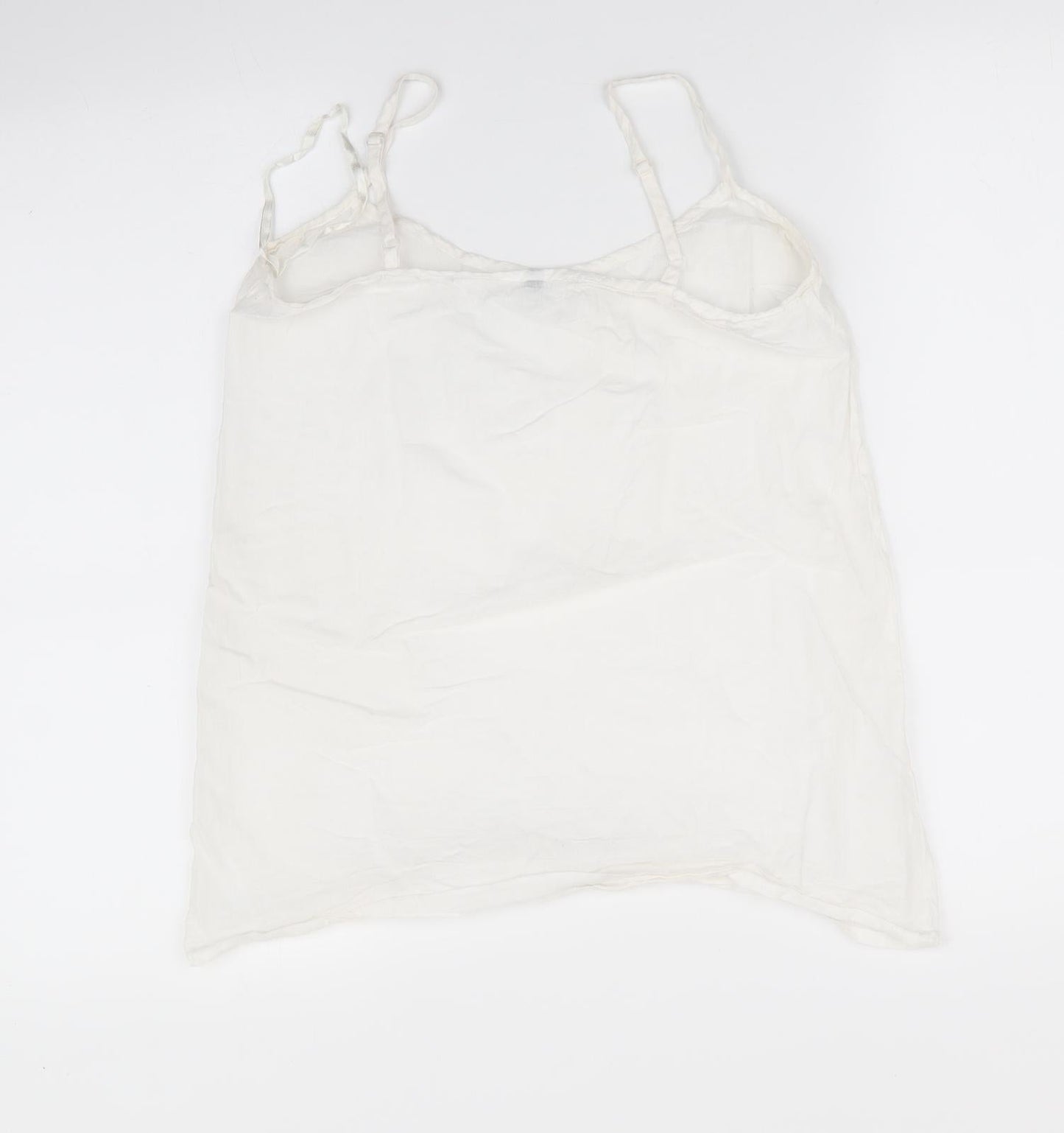 Preworn Womens Ivory   Camisole Blouse Size 10 Round Neck