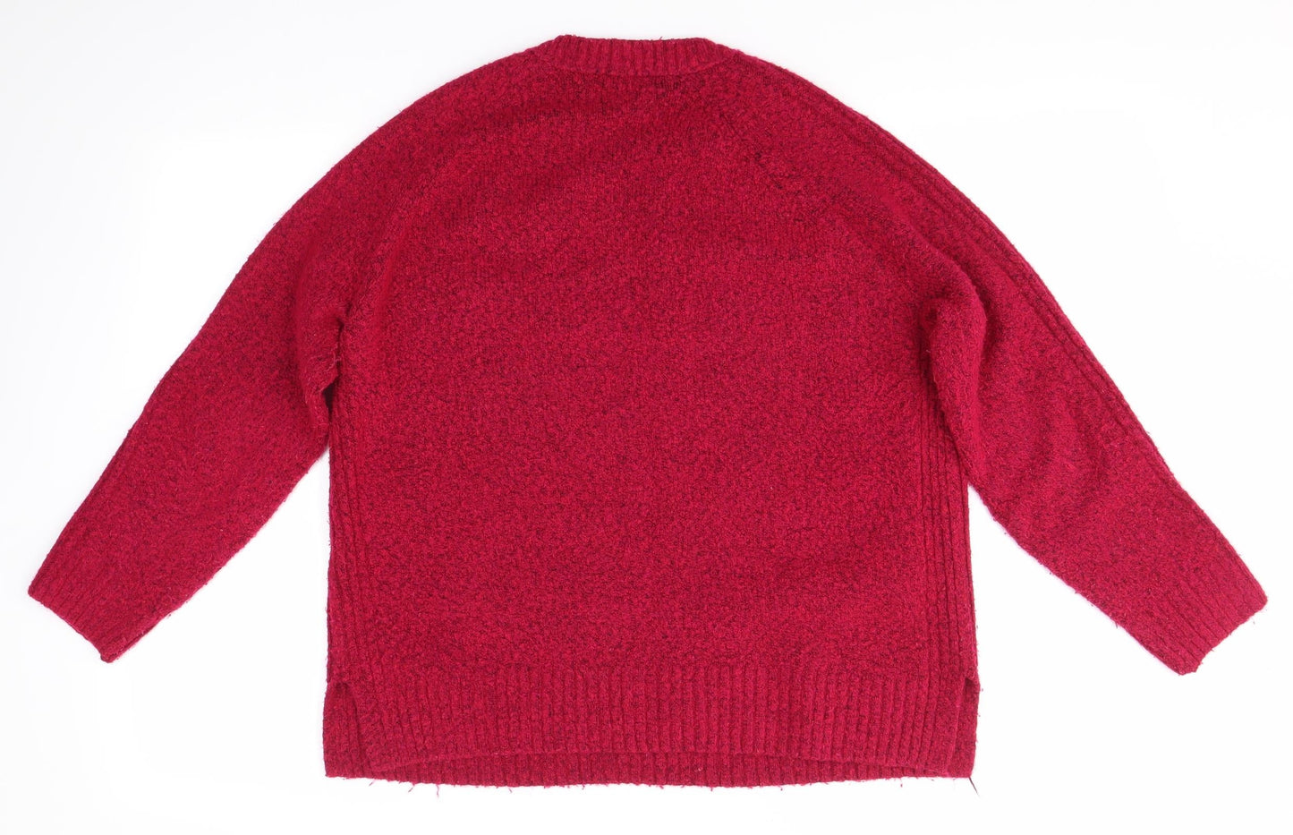 M&S Womens Pink Round Neck  Acrylic Pullover Jumper Size M
