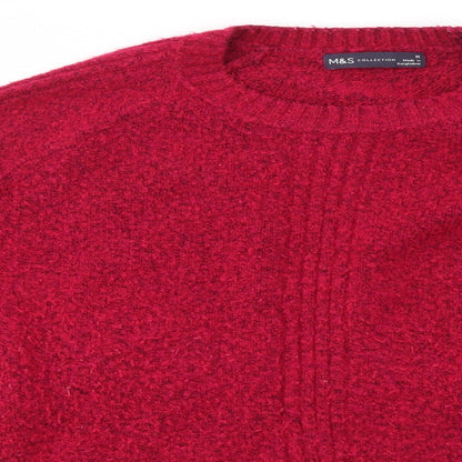 Marks & Spencer Womens Pink Round Neck  Acrylic Pullover Jumper Size M