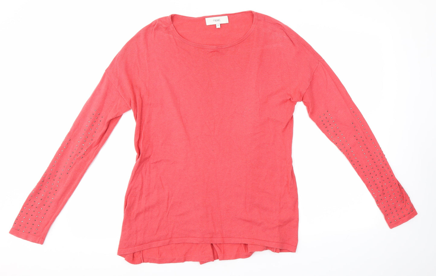 NEXT Womens Pink  Cotton Basic Blouse Size 10 Round Neck