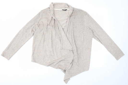 F&F Womens Brown V-Neck  Polyester Cardigan Jumper Size 10