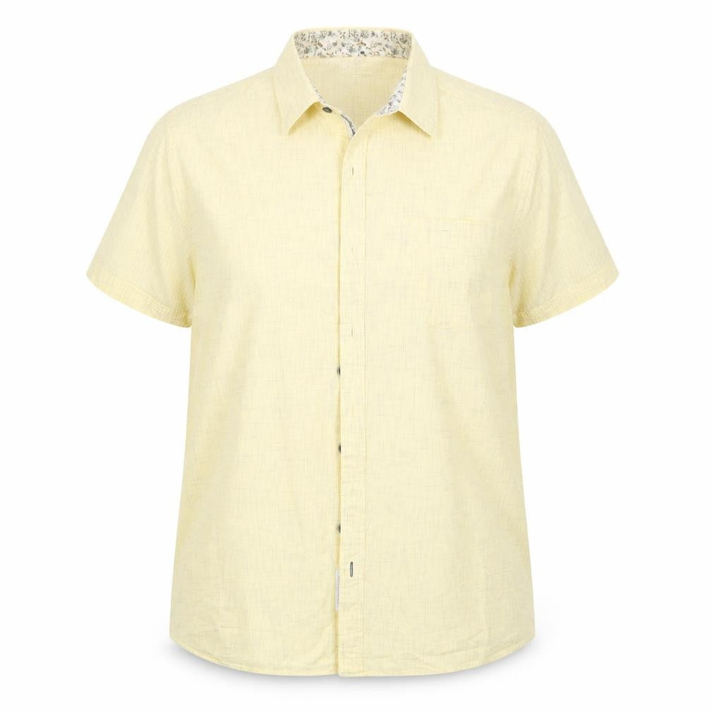 John  Rocha Womens Yellow Geometric Cotton Basic Button-Up Size XL Collared