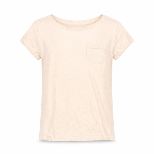 Next Girls Beige  Cotton Basic T-Shirt Size 8 Years Round Neck