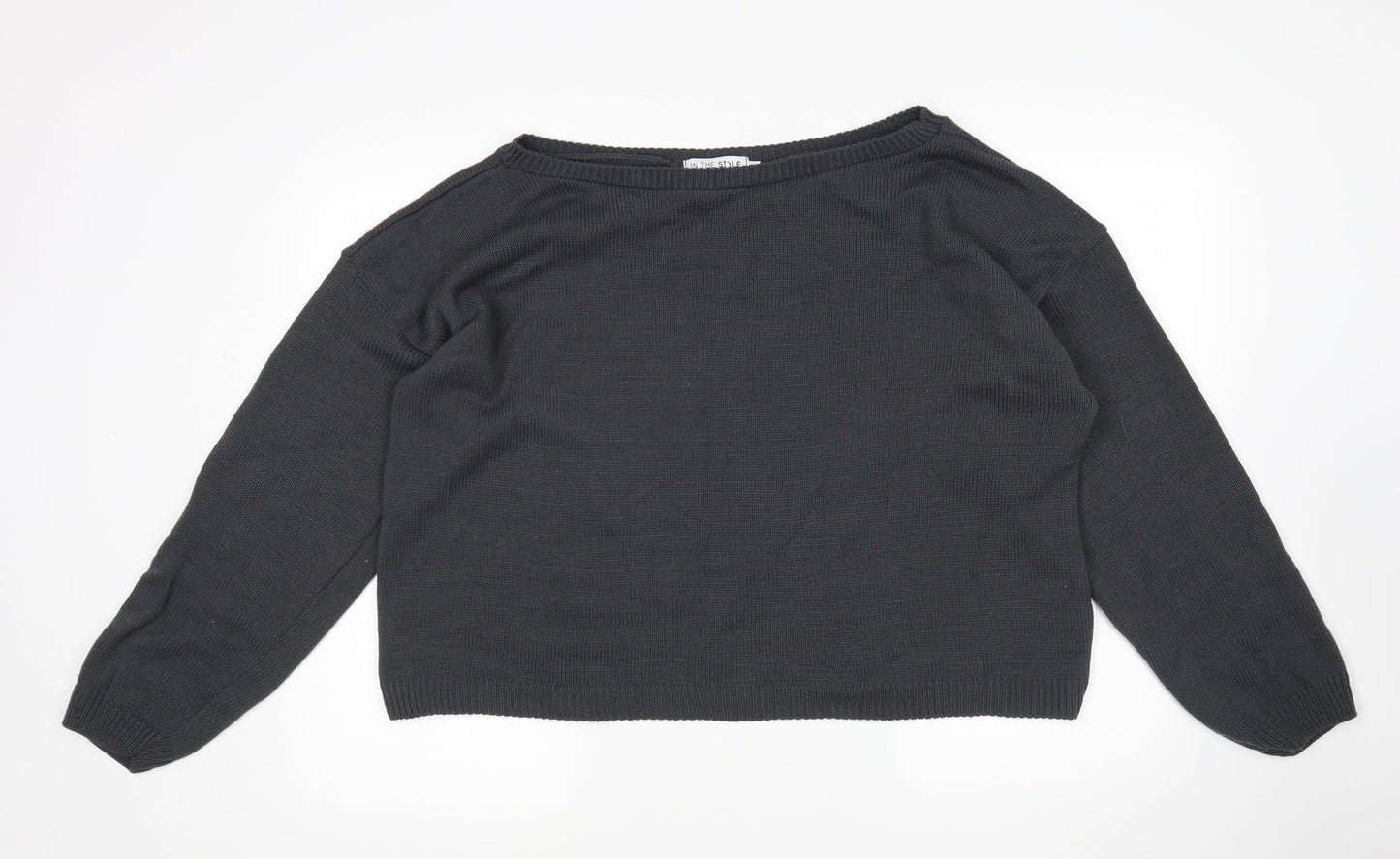 In the Style Womens Grey Round Neck  Acrylic Pullover Jumper Size 14