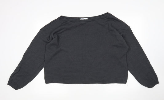 In the Style Womens Grey Round Neck  Acrylic Pullover Jumper Size 14