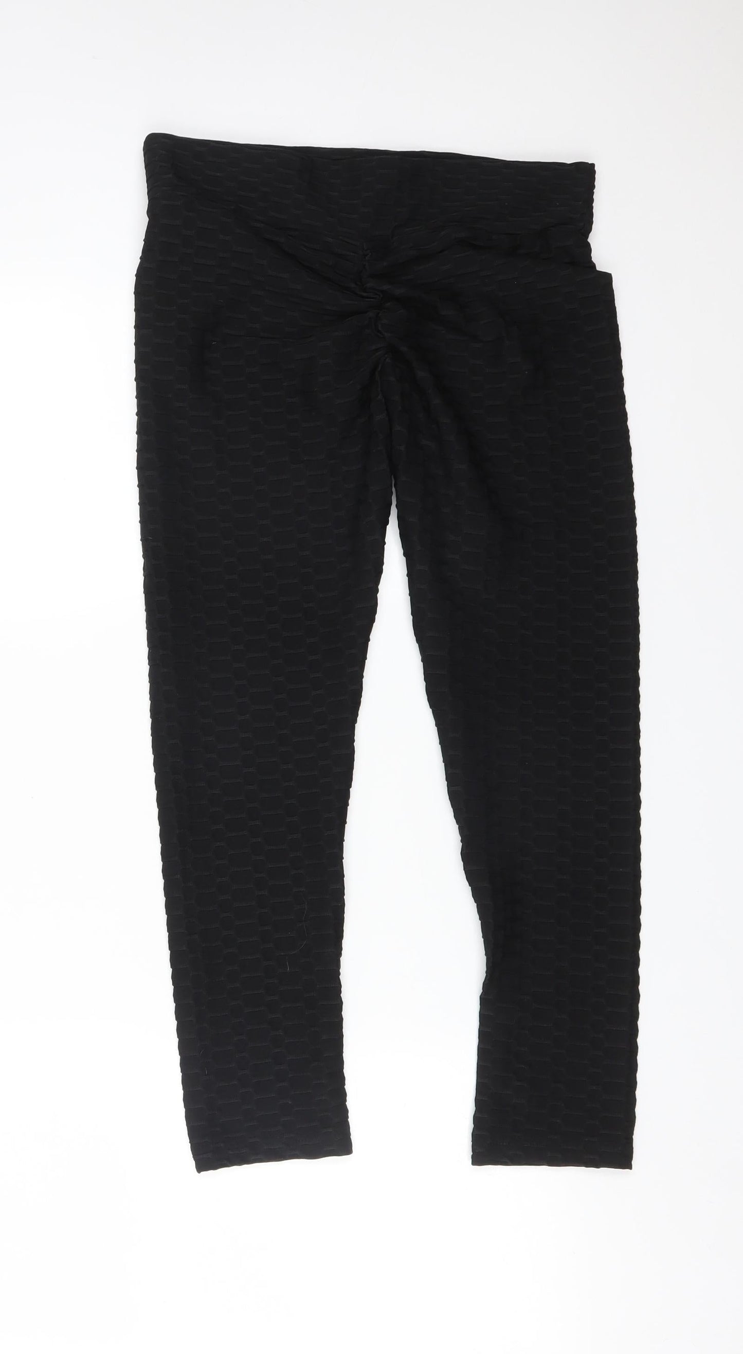 Miso Womens Black Geometric Polyester  Leggings Size 12 L25 in