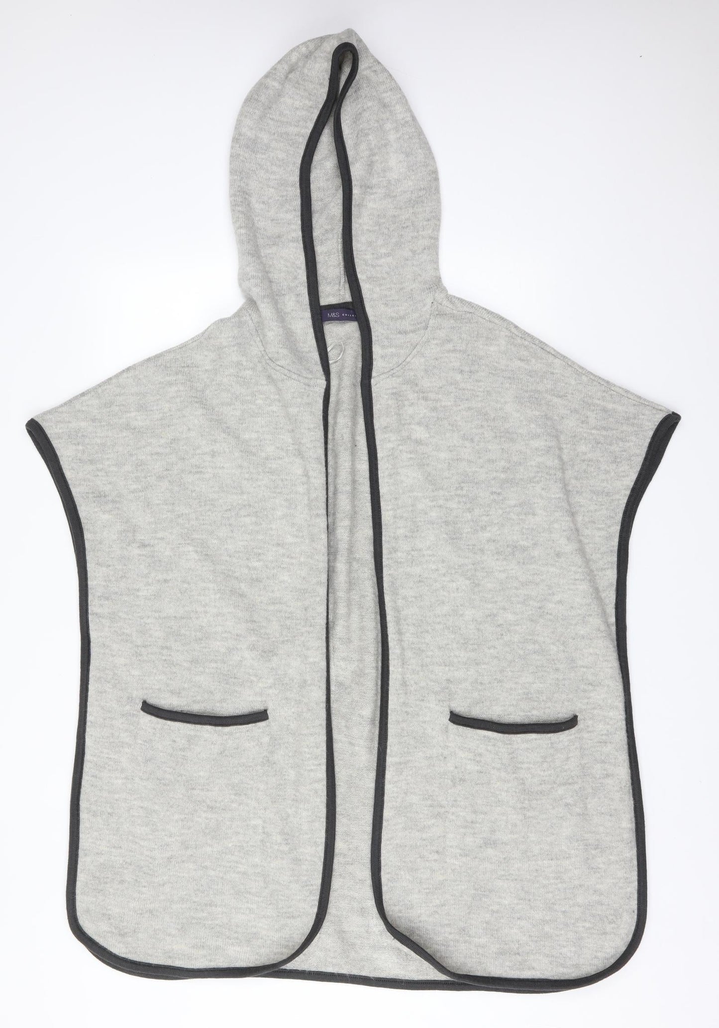 M&S Womens Grey   Acrylic Cardigan Jumper Size S