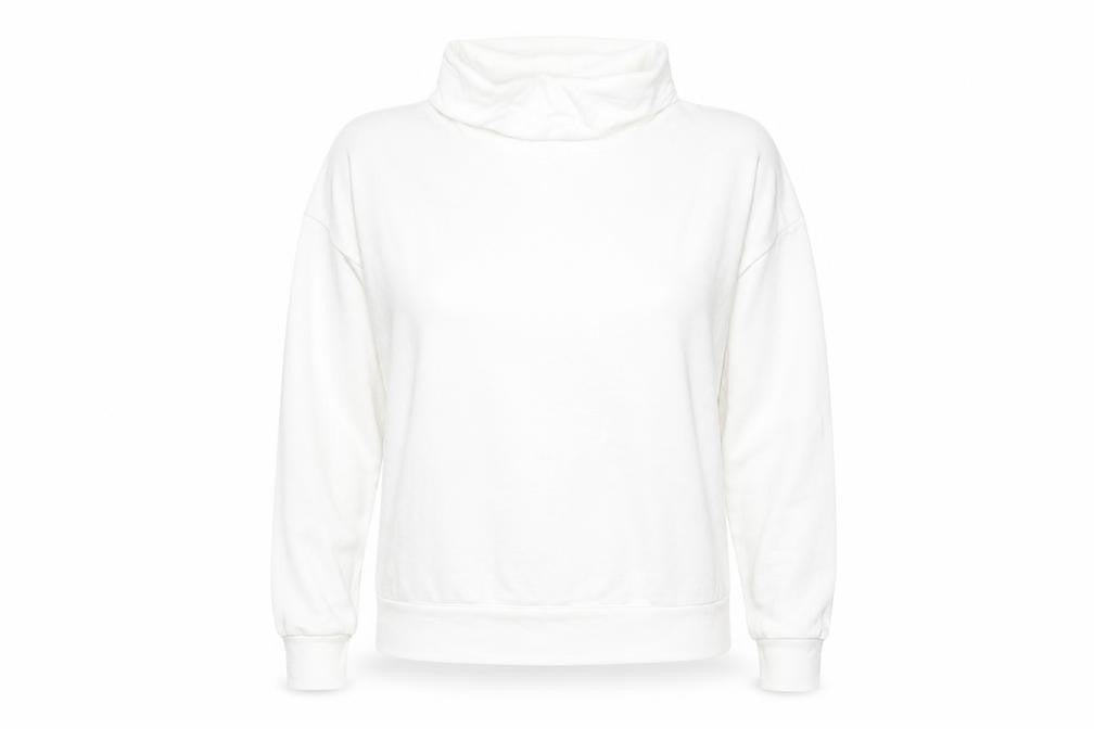 Dorothy Perkins Womens White  Cotton Pullover Sweatshirt Size 14