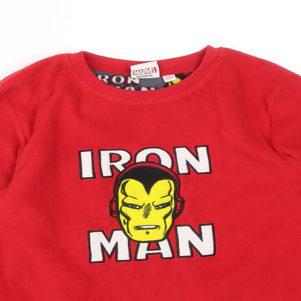Primark Boys Red Solid Polyester  Pyjama Top Size 8-9 Years   - IRON MAN