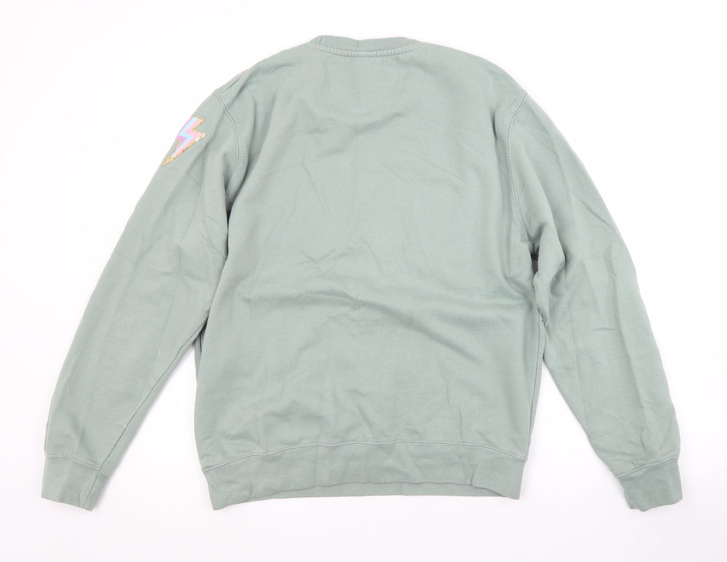 Preworn Womens Green  Cotton Pullover Sweatshirt