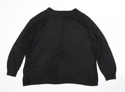 Next Mens Black Crew Neck  Acrylic Pullover Jumper Size L