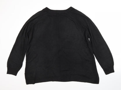 Next Mens Black Crew Neck  Acrylic Pullover Jumper Size L