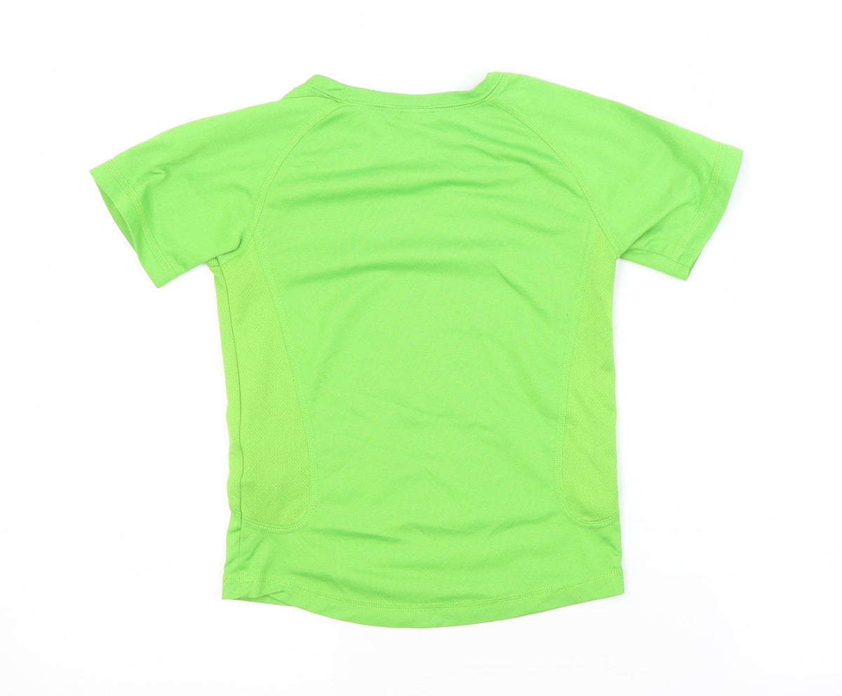 Quechua Boys Green  Polyester Basic Casual Size 5-6 Years Crew Neck