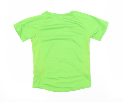Quechua Boys Green  Polyester Basic Casual Size 5-6 Years Crew Neck