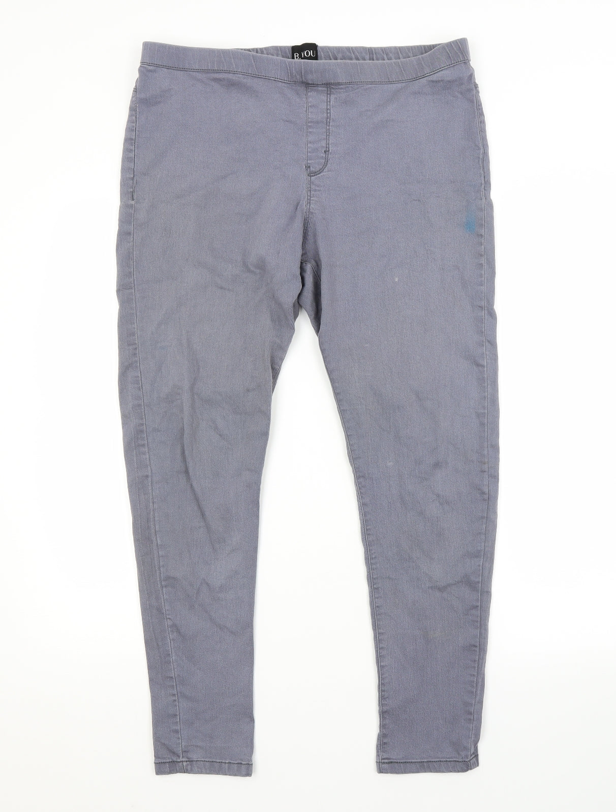 Preworn Womens Blue  Cotton Jegging Jeans Size 14 L26 in Regular