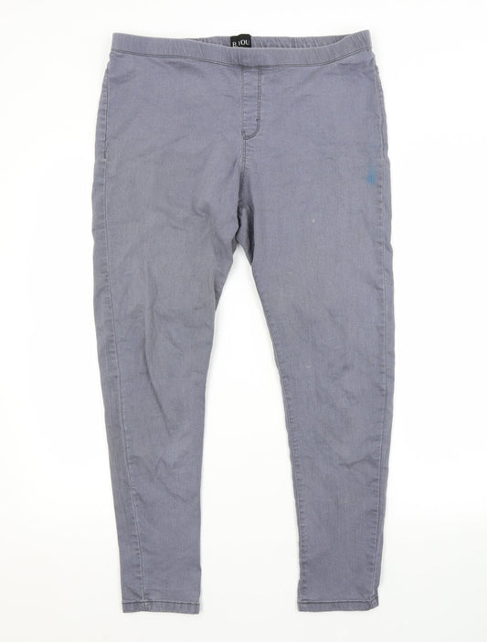Preworn Womens Blue  Cotton Jegging Jeans Size 14 L26 in Regular