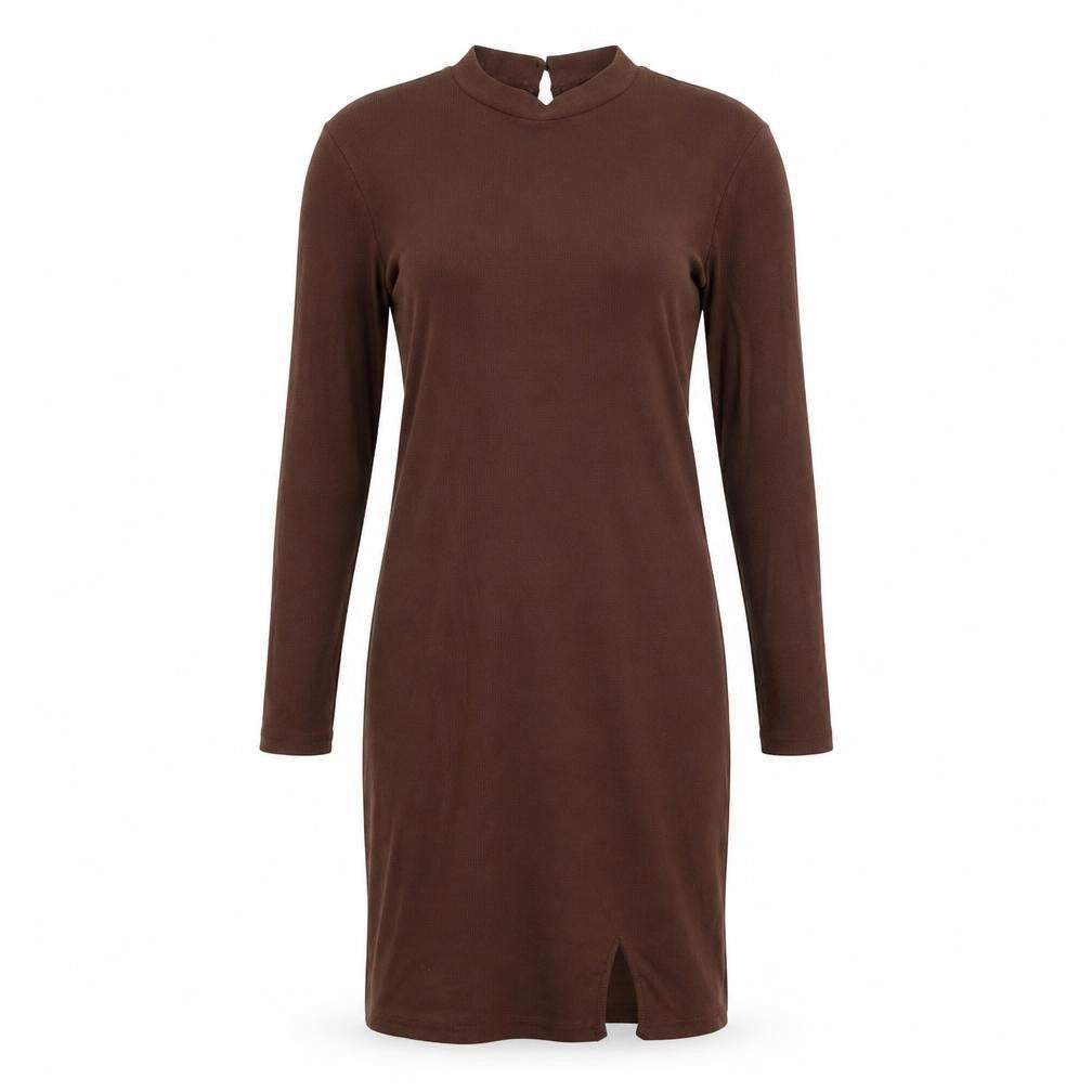 SheIn Womens Brown  Polyester Pencil Dress  Size L Crew Neck