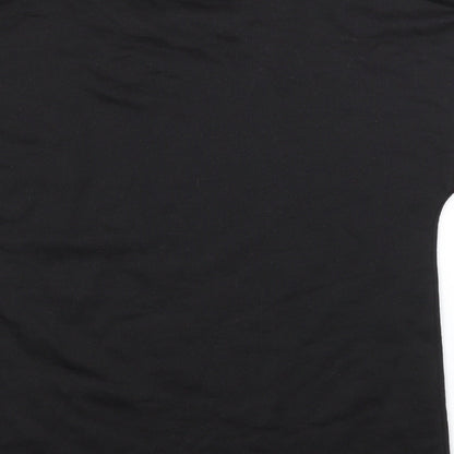 JEFF & CO Womens Black  Polyester Basic T-Shirt Size 10 Crew Neck