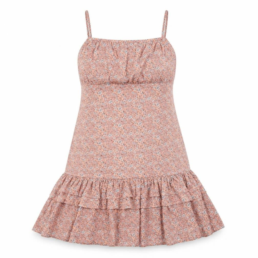 Boohoo Womens Pink Floral Polyester A-Line  Size 12 Square Neck