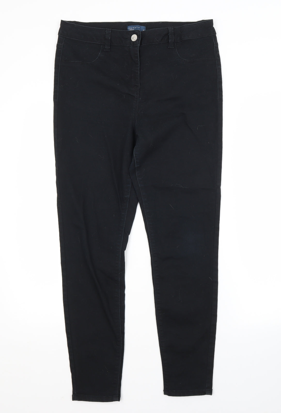 Papaya Womens Blue  Cotton Skinny Jeans Size 12 L20 in Regular