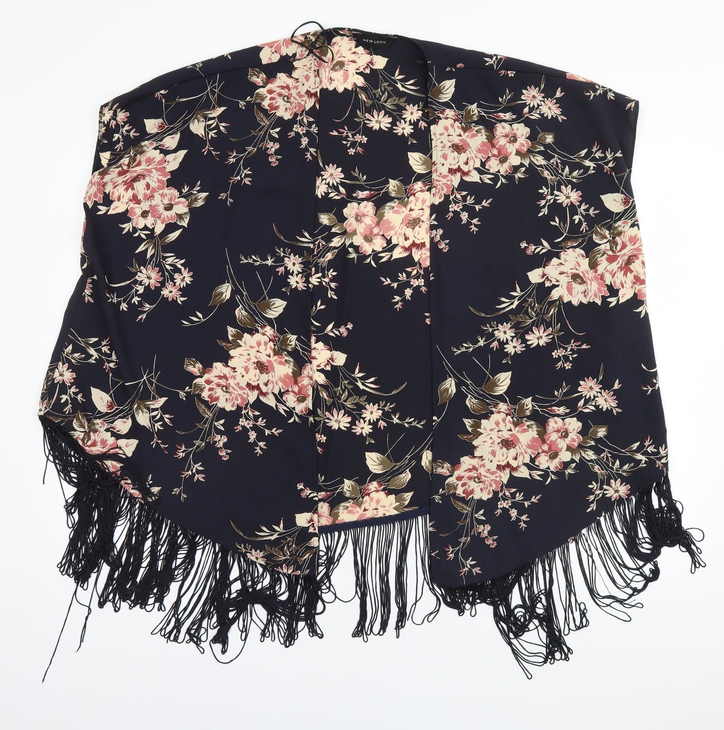 New Look Womens Black Round Neck Floral Polyester Cardigan Jumper Size 8