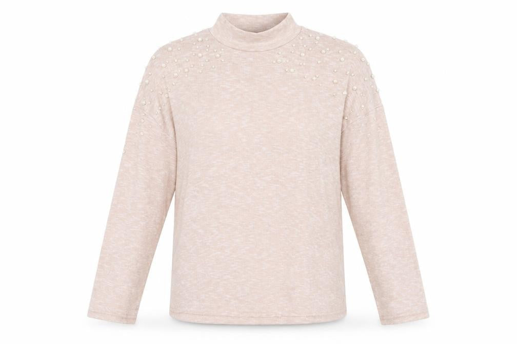 Divided Womens Beige High Neck  Polyester Pullover Jumper Size S