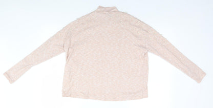 Divided Womens Beige High Neck  Polyester Pullover Jumper Size S