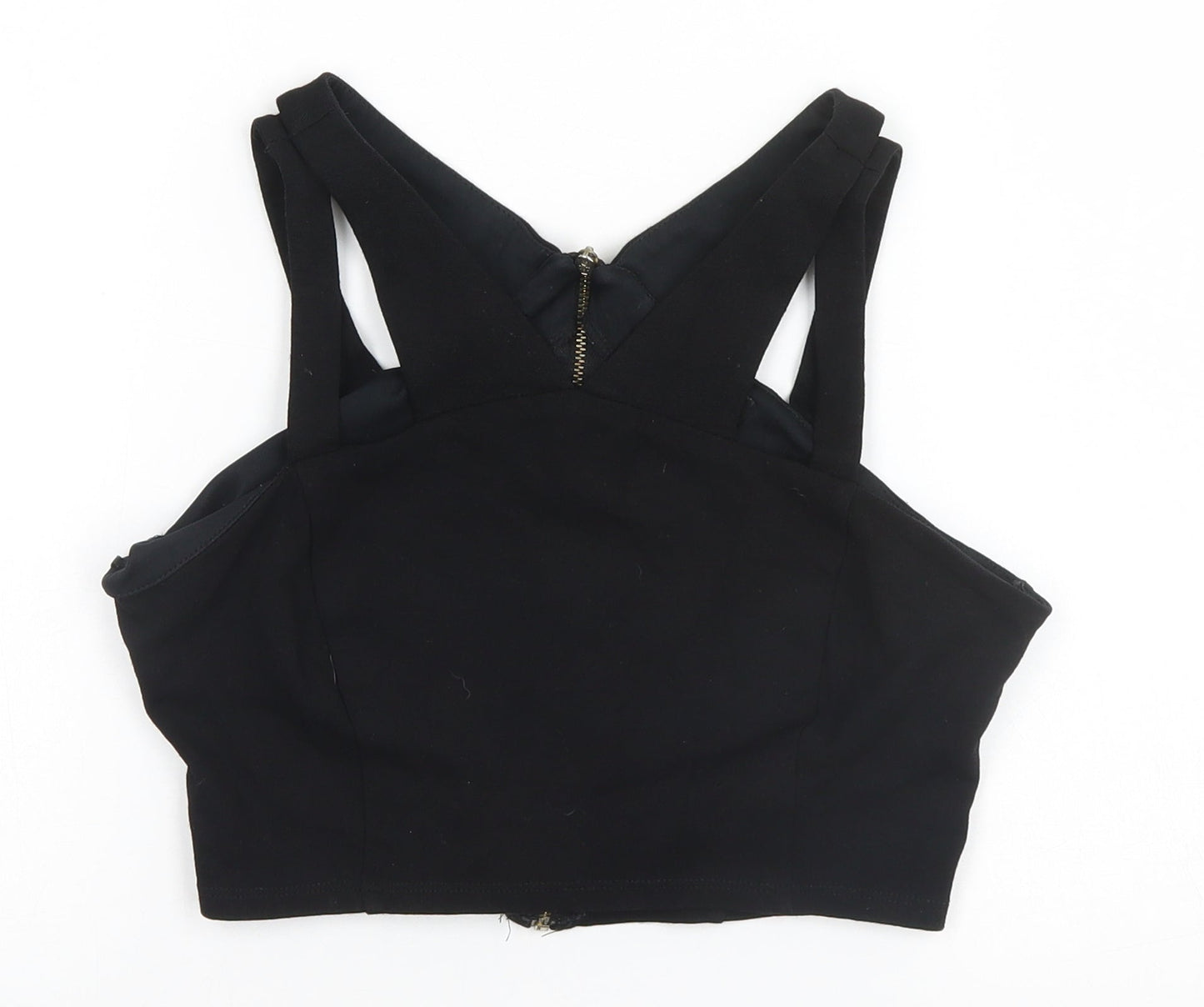 New Look Womens Black  Viscose Basic Tank Size 10 High Neck