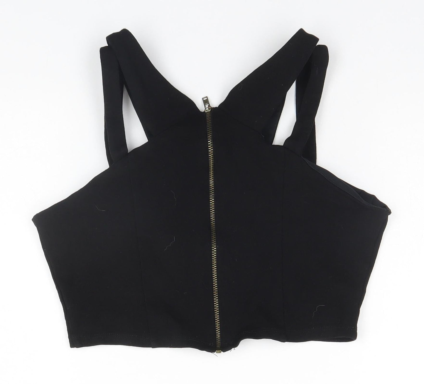New Look Womens Black  Viscose Basic Tank Size 10 High Neck