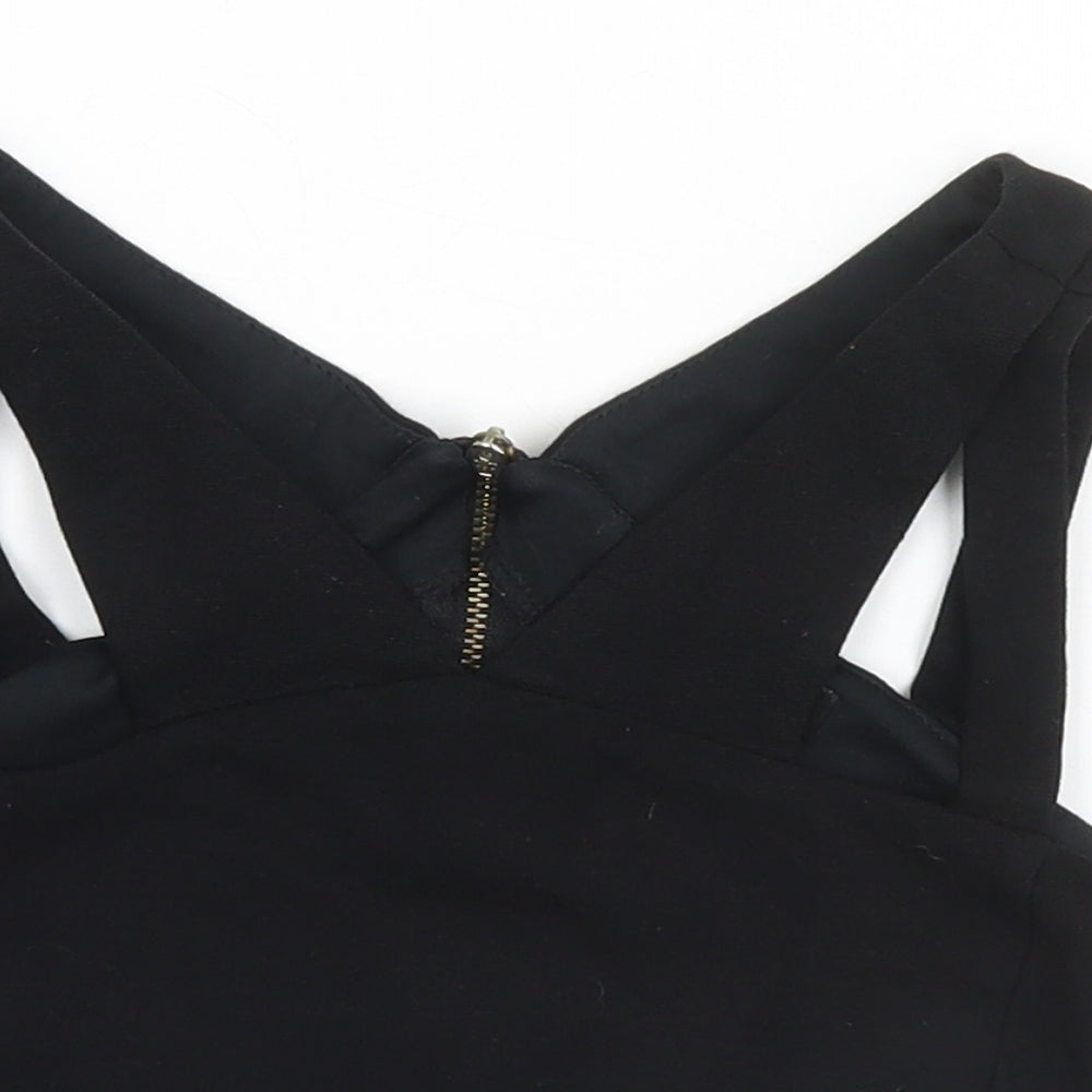 New Look Womens Black  Viscose Basic Tank Size 10 High Neck
