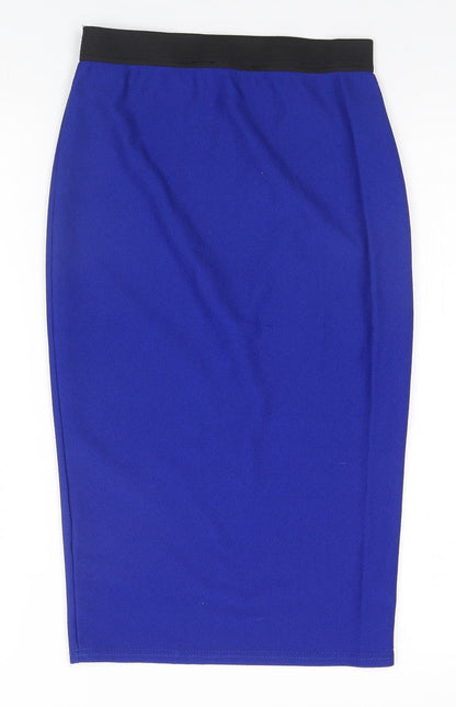 Select Womens Blue  Polyester Straight & Pencil Skirt Size 8