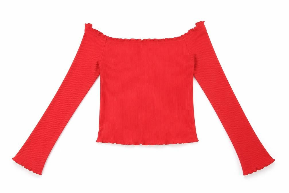 Divided Womens Red  Cotton Basic T-Shirt Size S Square Neck