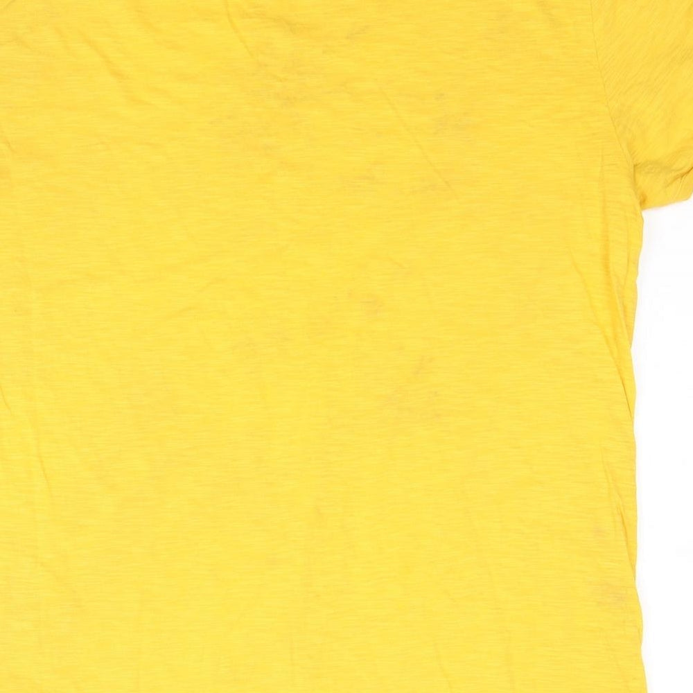 Topman Mens Yellow  Cotton  T-Shirt Size XL Round Neck