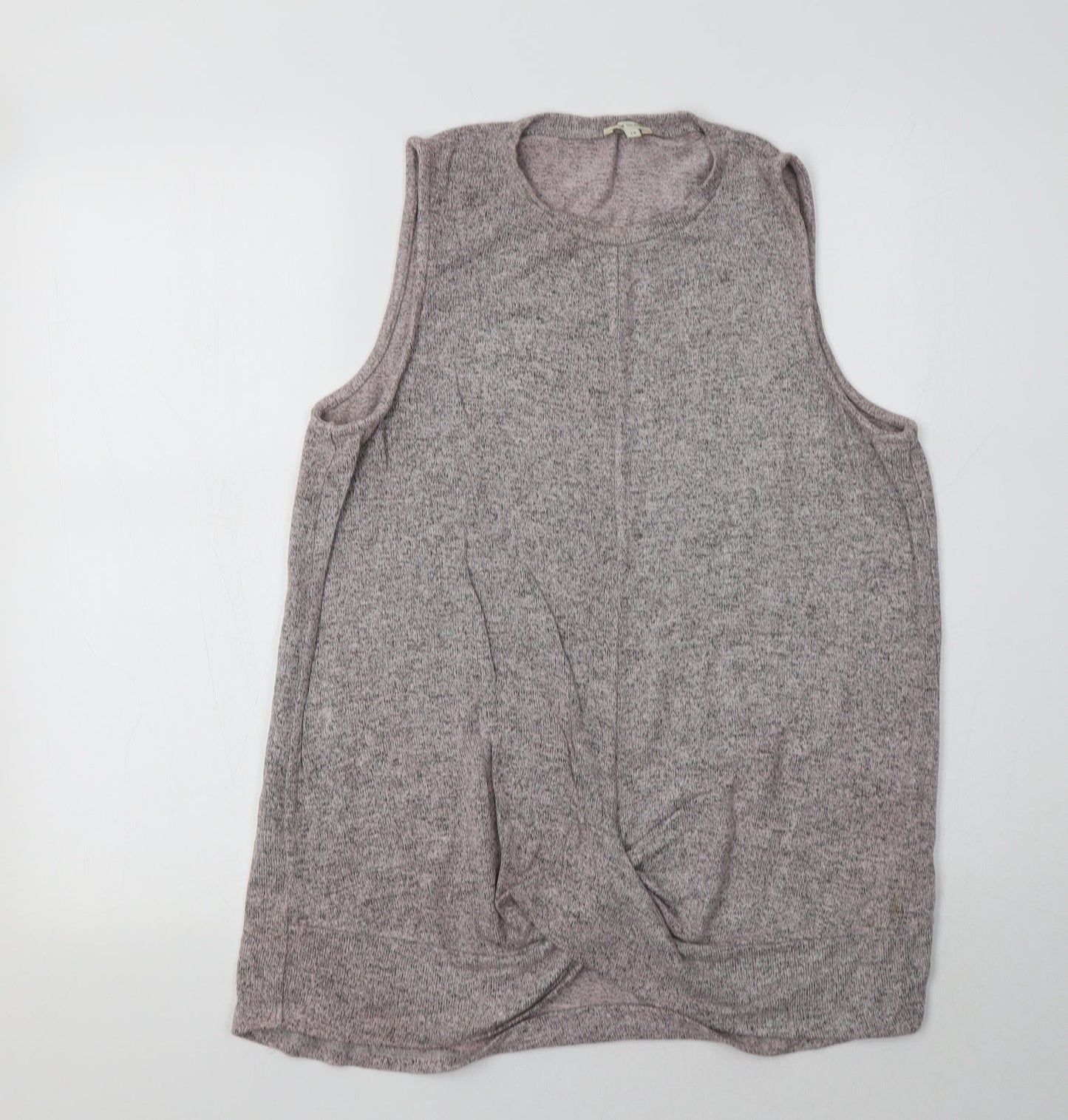 River Island Womens Pink Crew Neck  Viscose Vest Jumper Size 14