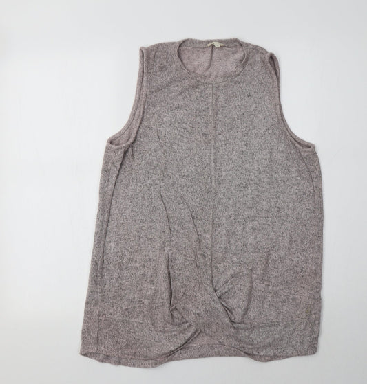 River Island Womens Pink Crew Neck  Viscose Vest Jumper Size 14
