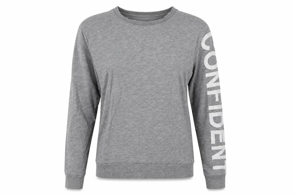 H&M Womens Grey  Cotton Pullover Sweatshirt Size S