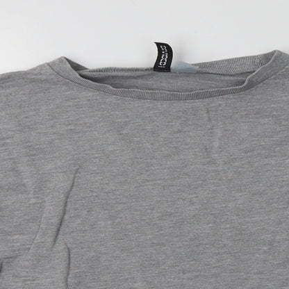 H&M Womens Grey  Cotton Pullover Sweatshirt Size S