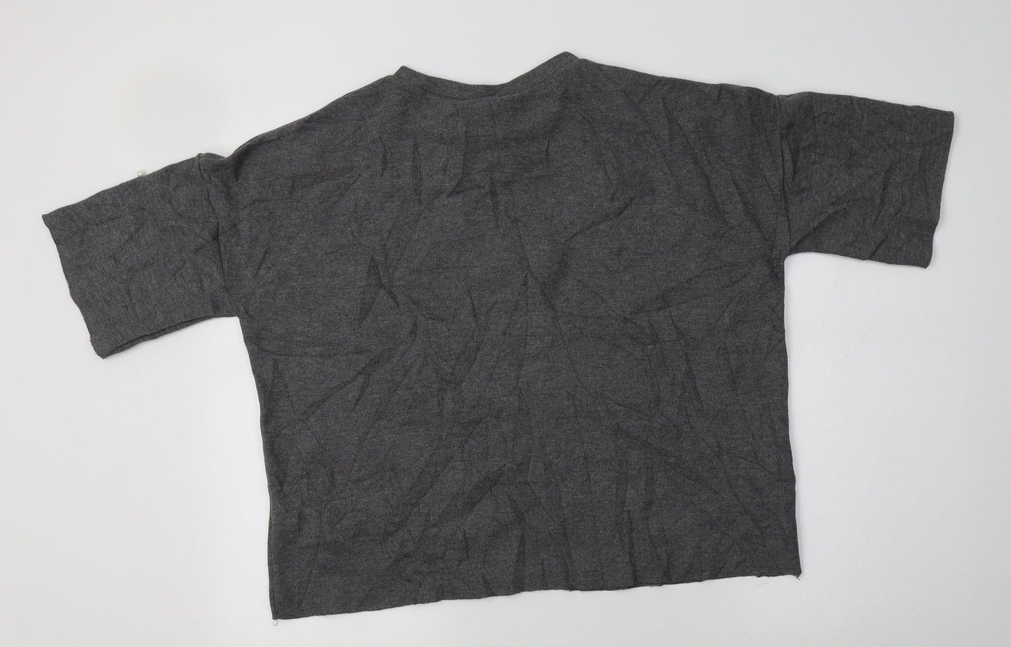 Zara Womens Grey Crew Neck  Polyester Pullover Jumper Size M