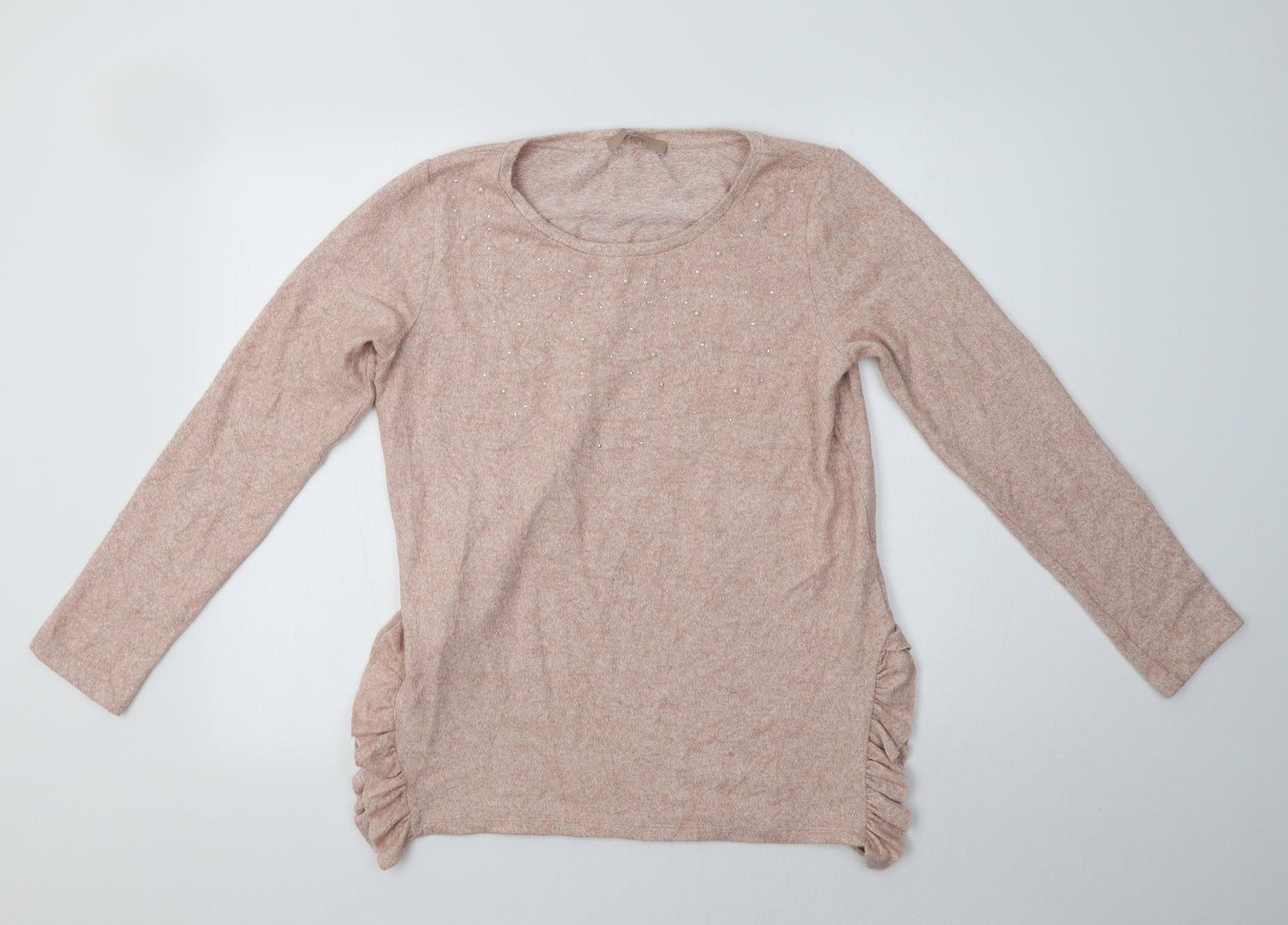 NEXT Womens Pink Crew Neck  Viscose Pullover Jumper Size 10